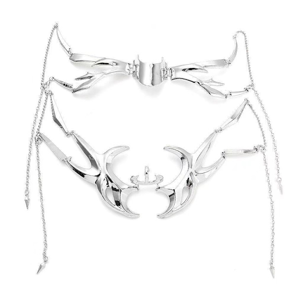 Fremtidig teknologi maskineri Cyberpunk Cosplay Unisex Gothic Punk Metall Stereoskopisk ansikt nese ornament A set of combinations