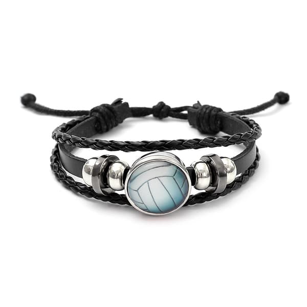 Armbånd Til Volleyball, Justerbart Læderarmbånd Til Mænd