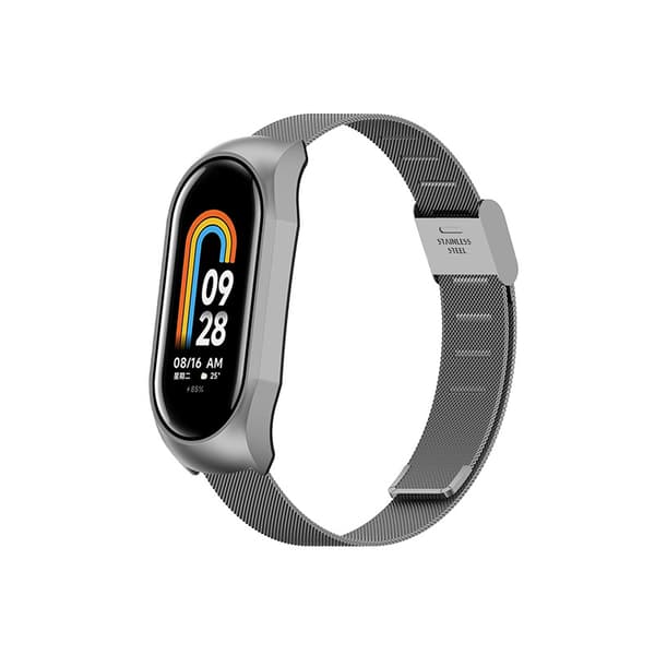 Armbånd til Xiaomi Mi Band 8 Milan Håndled Metalspænde (Grå)