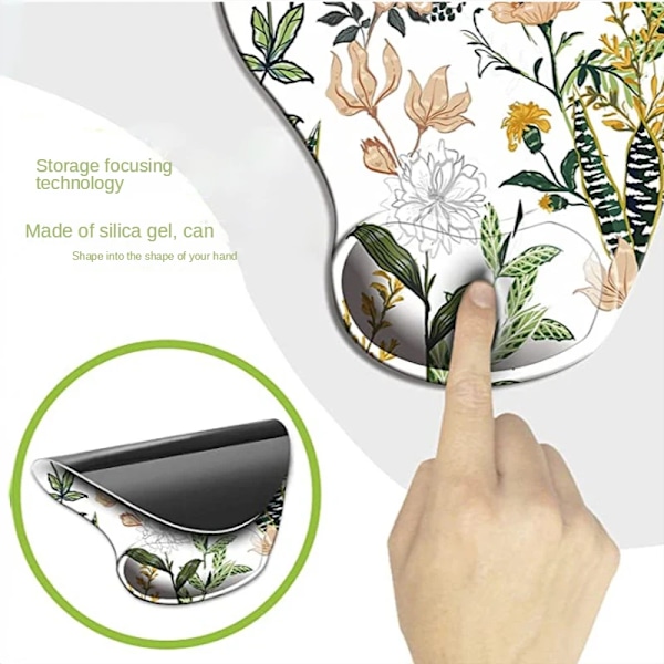 Ergonomiskt handledsstöd halkfri gummimusmatta (varmvit)