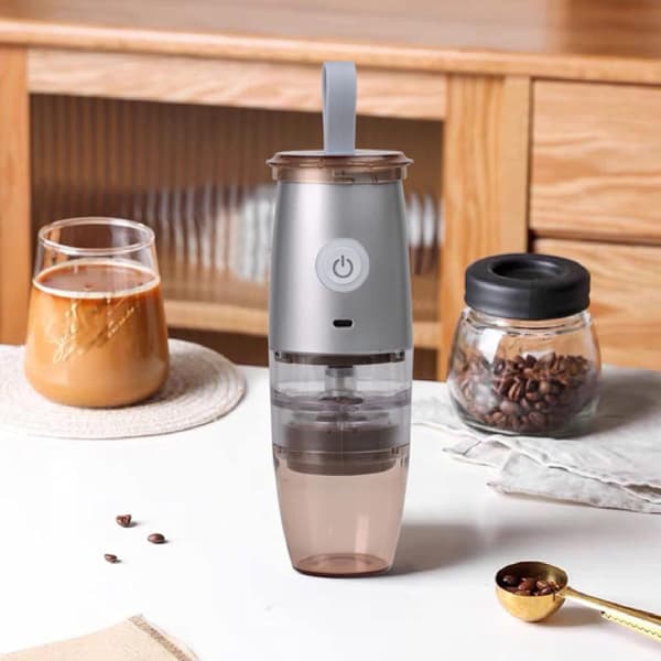 Elektrisk kaffekvarn, 7,4V, 150ml, 5 malningsinställningar (vit)