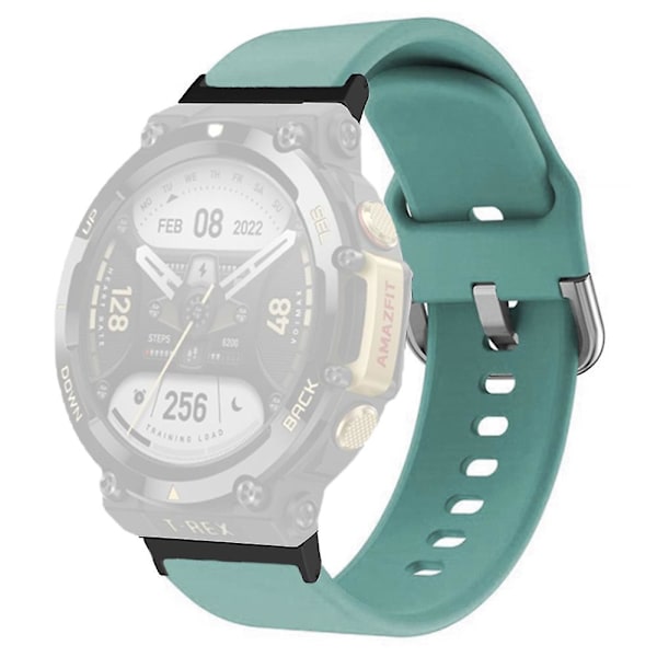 For Huami Amazfit T-Rex 2 silikoneurrem justerbar håndledsrem med firkantet spændespænde Mint Green