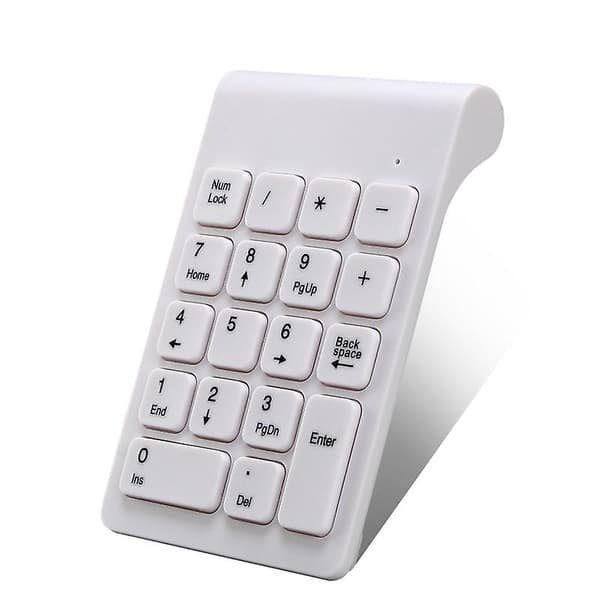 Numerisk tastatur Bærbart nummertastatur Wireless White
