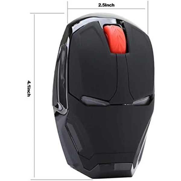 2.4 G Bärbar Tyst Cool Iron Man Mus med USB-mottagare (Silver)