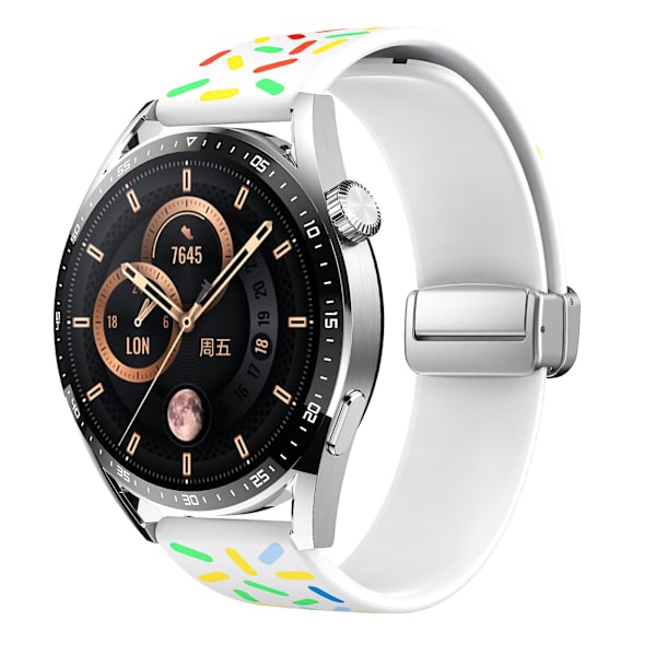 Mönstrade silikonband för Samsung Galaxy Watch6 / Watch6 Classic / Watch 5 Pro / Watch4 Classic, 20 mm klockarmband White Rainbow