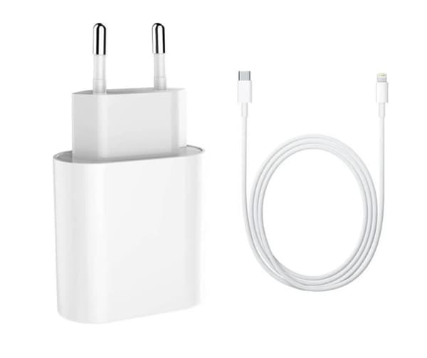 PD 3.0 20W hurtiglader med Lightning USB-C-kabel for iPhone 8Plus (Type C - Lightning -hvit)