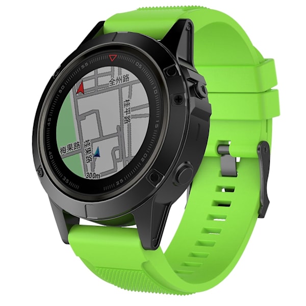 For Garmin Fenix 5X (26mm) Silikone Rem Lime Green