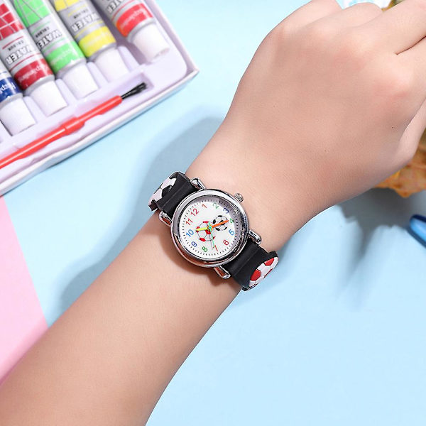 Farfi Børnefodboldmønster 3D Relief Armbåndsur Red