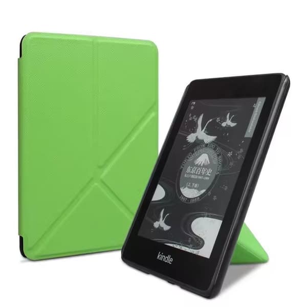 Etui - Til 7 tommer Kindle Paperwhite 12. generation 2024, deformerbar foldbar holder (græsgrøn)