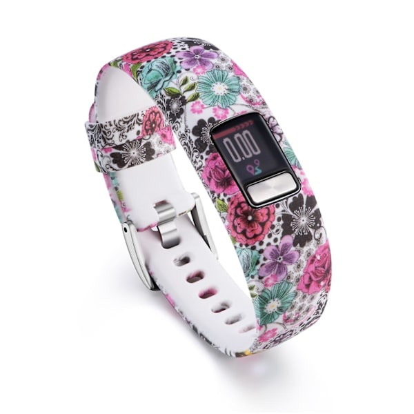 Til Garmin Vivofit 4 Gloss & Farve Integreret Silikonurrem (Hvid) Til Garmin Vivofit 4 Stick Flower