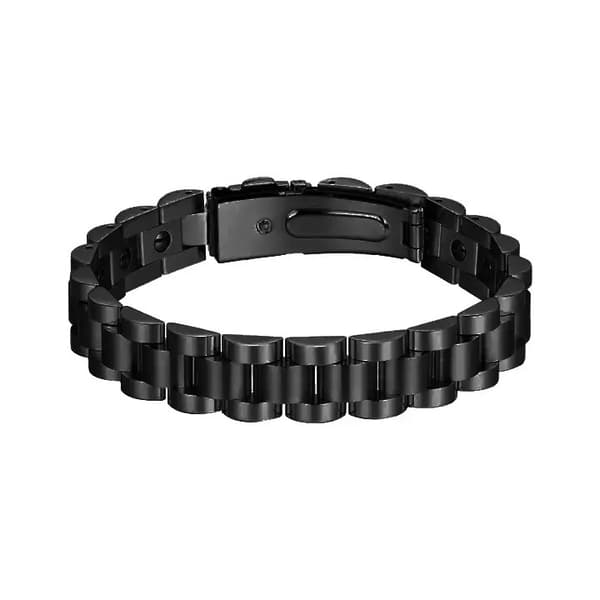Armbånd til magnetisk sort hæmatit, urkæde-stil armbånd til justerbar pasform (sort)
