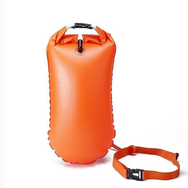 Swim Buoy Tow Float Dry Bag, Wild Swimming Float, Oppblåsbar Vanntett Dry Bag Orange