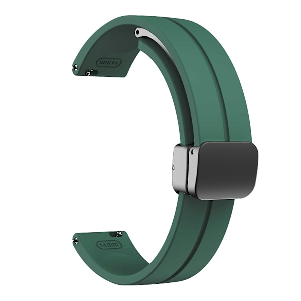 Silikonarmband för Garmin Lily 2 med magnetiskt viklås Pine Needle Green Black Buckle