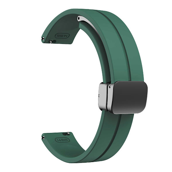 Silikone Rem til Garmin Lily 2 Ur med Magnetisk Spænde Pine Needle Green Black Buckle
