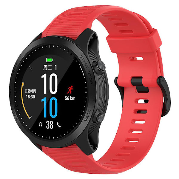 Til Garmin Forerunner 945/ 935 Udskiftning Rem Stål Spænde Tekstureret Silikone Urrem Red