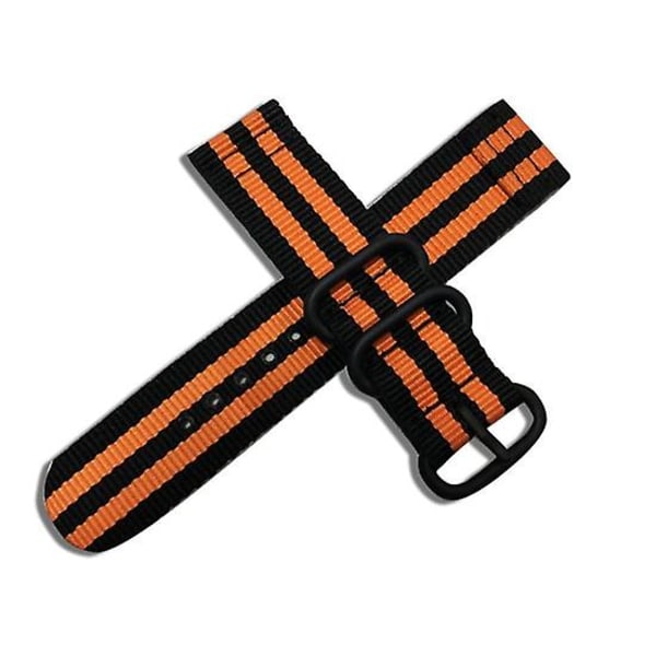 20mm 22mm Rem For Huawei Gt/2/2e/3/pro/Samsung Watch Galaxy 4/3/46mm/active 2/gear S3/amazfit Nylon Klokkereim Armbånd orange black 20mm