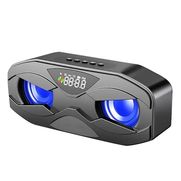Langaton Bluetooth-yhteensopiva äänikaksoiskaiutin LED-näytöllä Fm-radioherätyskello Black
