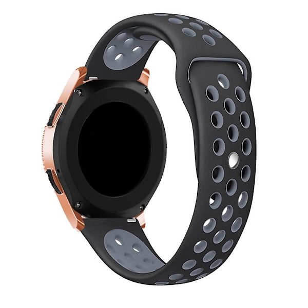 20mm hullet to-farget myk silikon klokkearmbånd for Samsung Galaxy Watch 42mm A Samsung Galaxy Watch 4