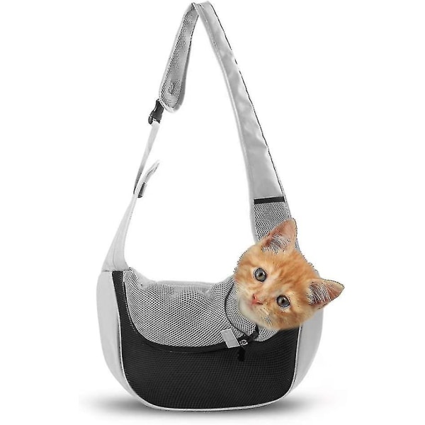 Axelväska för husdjur, bärbar ryggsäck för att gå ut, bröstväska, diagonal hängande väska, L rekommenderas att användas inom 12 katter