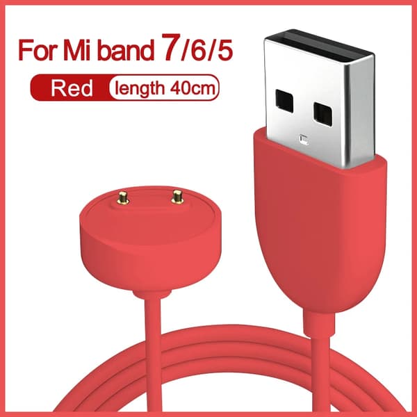 Oplader til Xiaomi Mi Band 5 6 7 (rød)