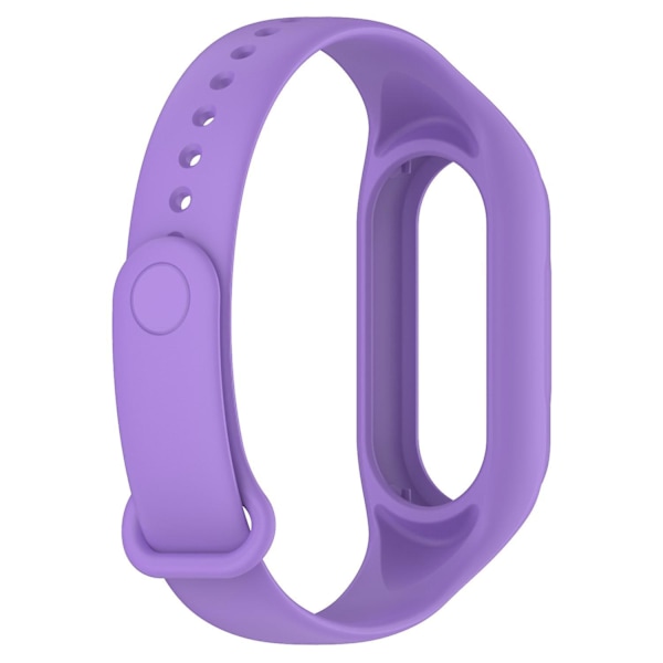 For Xiaomi Smart Band 8 udskiftning silikone urrem integrere armbånd med etui Purple, Purple E Xiaomi Smart Band 8