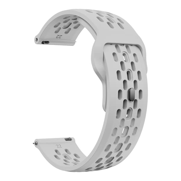 Til Garmin vivoactive 5 / Venu 2 Plus silikoneurrem 20mm hul justerbar rem Light Grey