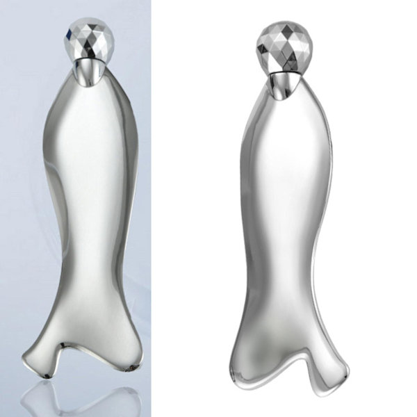 3D-rulle Guasha-verktyg Fiskform Ergonomisk Bärbar Kulmassage Skrapbräda För Resa Formmassageverktyg Middle Fish