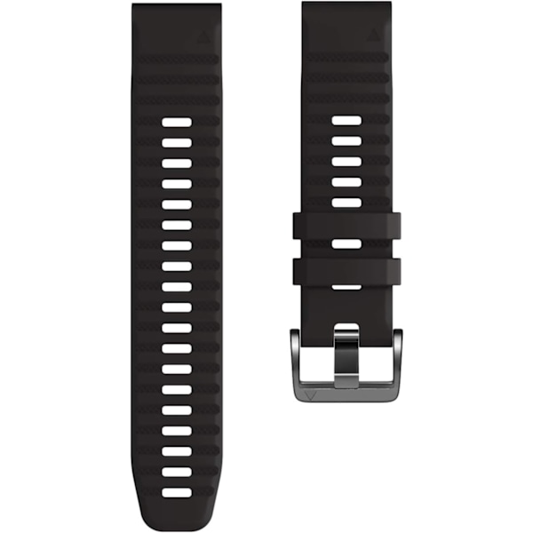 Kompatibel med Fenix 6X/7X Band 26mm Easy-fit blød silikone urrem udskiftning til Fenix 5X/Fenix 5X Plus/Fenix 3 Smartwatches (sort) Black