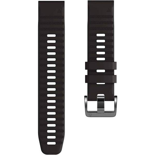 Kompatibel med Fenix 6X/7X Band 26mm Easy-fit Mjukt Silikon Armbandsersättning för Fenix 5X/Fenix 5X Plus/Fenix 3 Smartklockor (Svart) Black