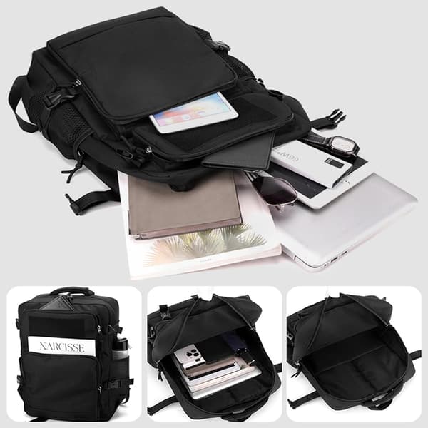 Ryggsekk 25L Taktisk Tur Vanntett Multi-rom Laptoplomme Black