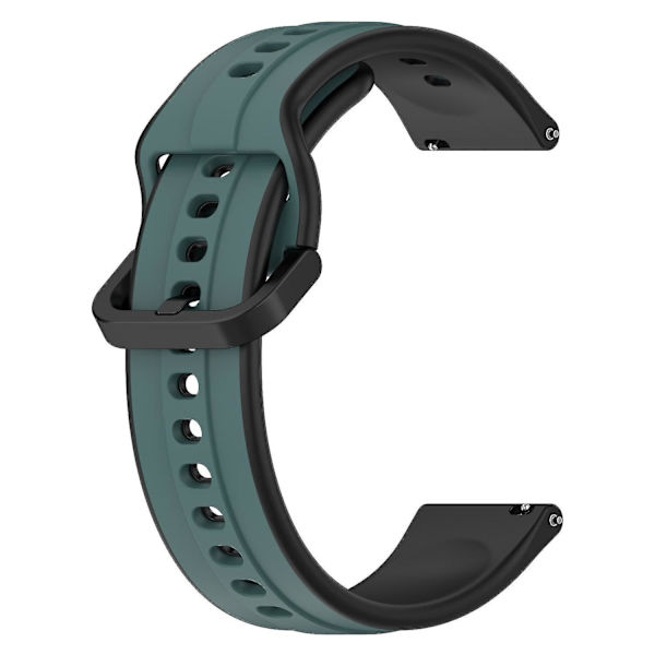 Til Samsung Galaxy Watch Active2 44mm 40mm Sport Remme Dobbelt 20mm Silikone Udskiftningsrem Olive Green Black E Samsung Galaxy Watch A