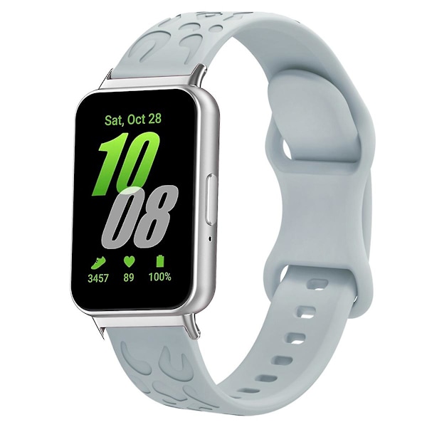 Leopard-trykt udskiftningsurrem i silikone til Samsung Galaxy Fit Cloud Grey