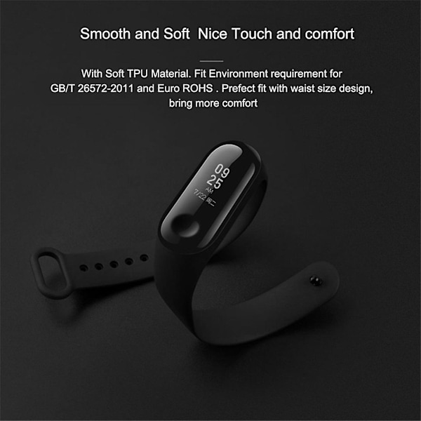 Pure Color Soft Tpu-klokkeremmer for Xiaomi Mi Band 4