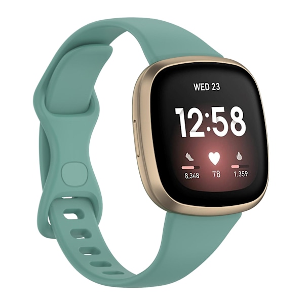 For Fitbit Versa 4 / Versa 3 / Sense TPU Watch Band L Pine Needle Green