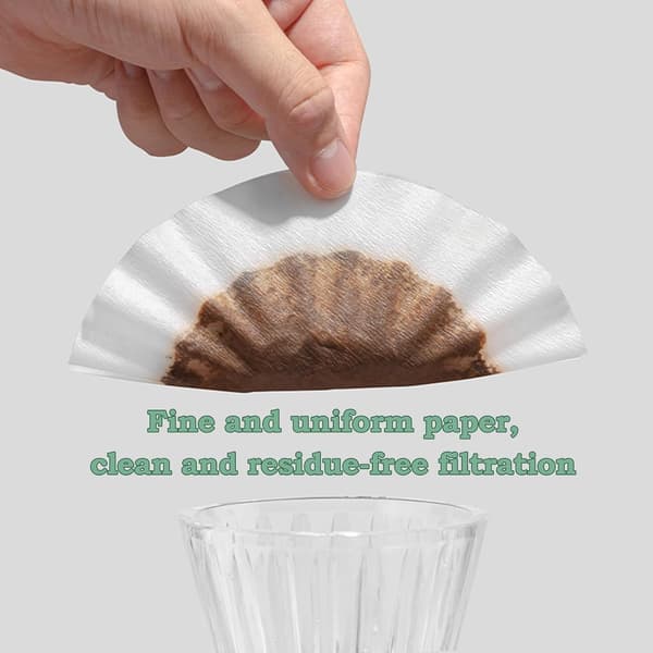Kaffefilter, 4-5 koppar naturligt kaffefilterpapper, 100-pack (vit)