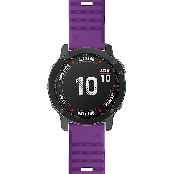 KLB-AWGJ-001 För Garmin Fenix 7X / 7X Pro Silikonklockarmband 26mm Konkav Punkt Handledsrem Purple