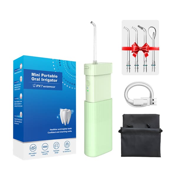 Suuhuuhtelulaite - 3 tilaa, hammasvesisuihku, 140 ml säiliö, 4 suutinta, vihreä