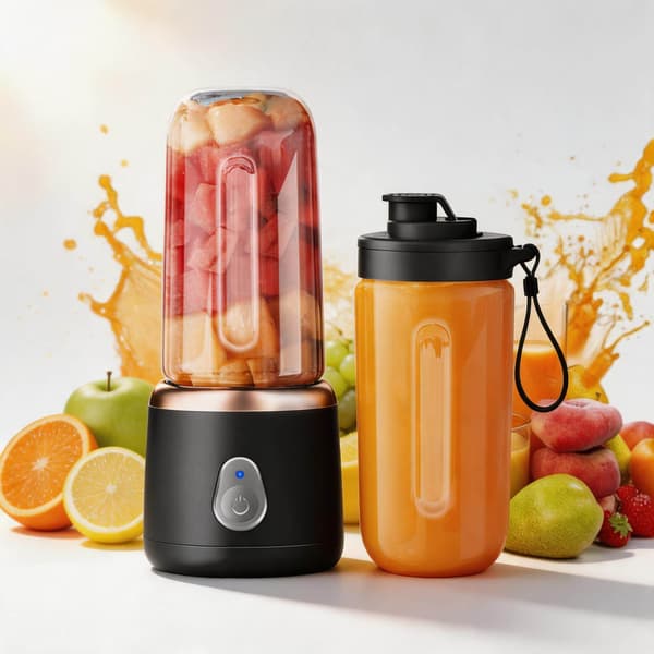 Blender, 10-blad med bärbar kopp, enknappsstart, 400 ml (svart)