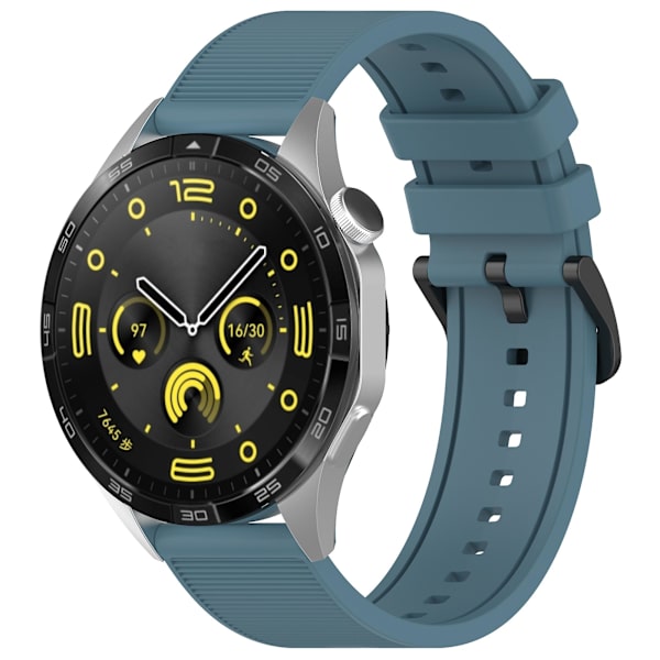 Til Huawei Watch GT 4 / Garmin Venu 2 Watch Band 22mm Blødt Silikone Rem Rock Cyan