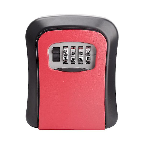 Key Lock Box 4 Position Kombination Vægmonteret Nøgle Sikker Sikker Opbevaringsboks Red