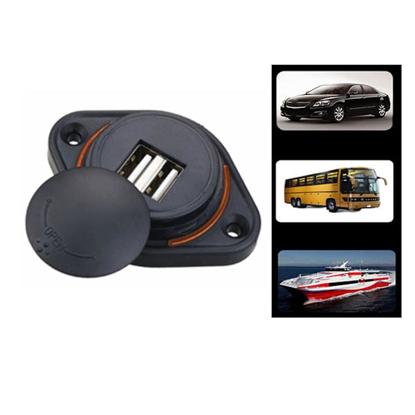 12/24v Auton Led Kaksoisilmaisin 2porttinen Usb-laturi Dc-pistorasiaan 5v3.1 A Virtalähde Orange