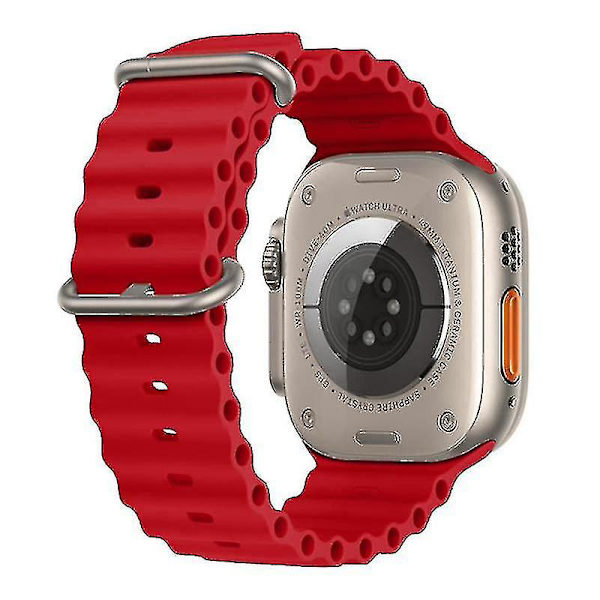 Remme til Apple Watch Series 8/7 41mm/Series 6/5/4/SE/SE (2022) 40mm/Series 3/2/1 38mm Ocean Red, Red F Apple Watch SE (2023)