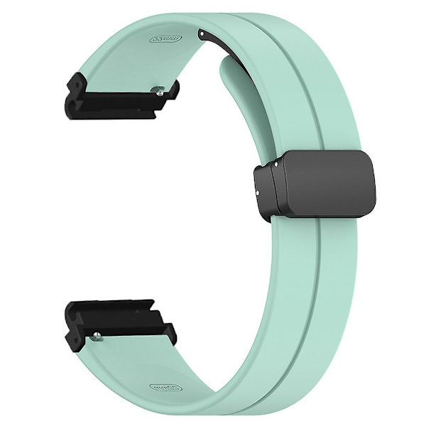 Magnetiskt spänne silikon klockarmband för Garmin Fenix 7s/7s Solar/6s/5s, med 20mm PC-kontakt Mint Green
