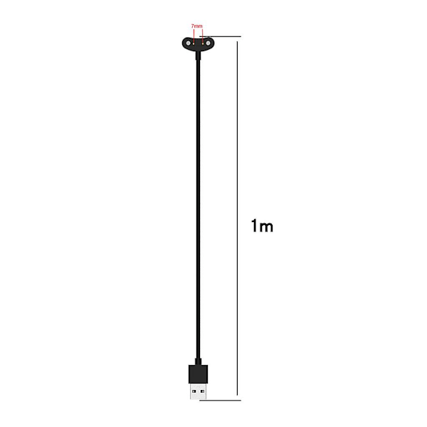 För Ticwatch Pro 3 Usb-laddare Cradle Smartwatch Power Adapter Dock Stand Svart