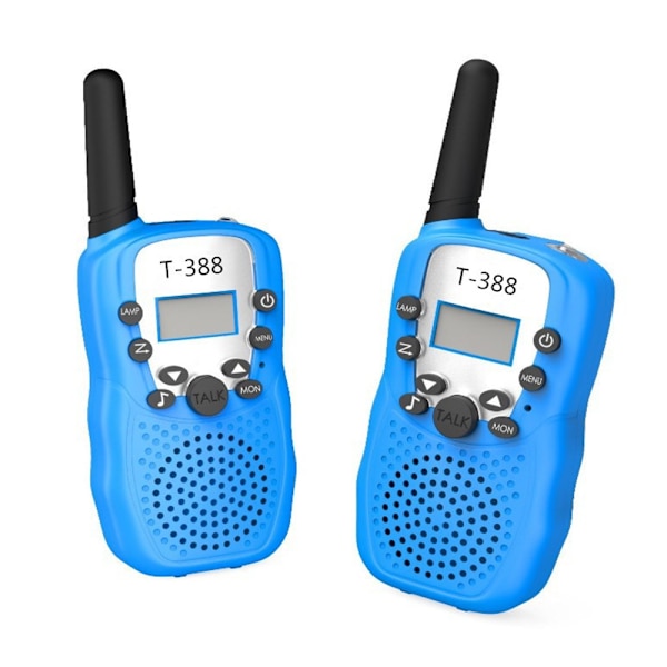 2 STK T388 Walkie Talkie Børn 2 Stk Børneradio Walkie-Talkie Børn Fødselsdagsgave Legetøj Til Drenge Piger 100-3000M rækkevidde blue