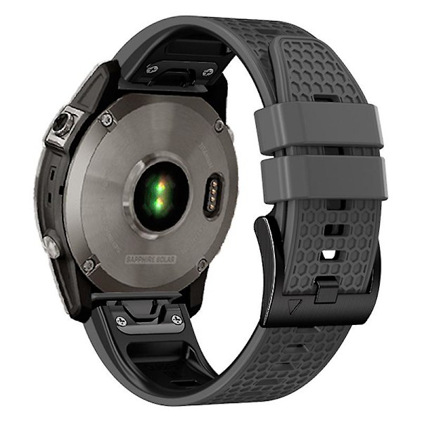 Dot Texture Watch Band For Garmin Fenix 7 / Forerunner 965 / 955 / 945 / 935 , Soft Silicone Dual-color Wrist Strap Charcoal Grey Black