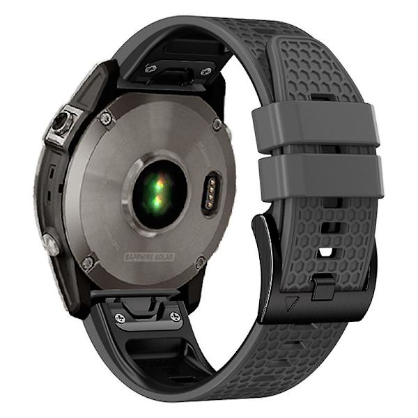 Dot Texture Watch Band til Garmin Fenix 7 / Forerunner 965 / 955 / 945 / 935, Blød Silikon Dual-farvet Rem Charcoal Grey Black