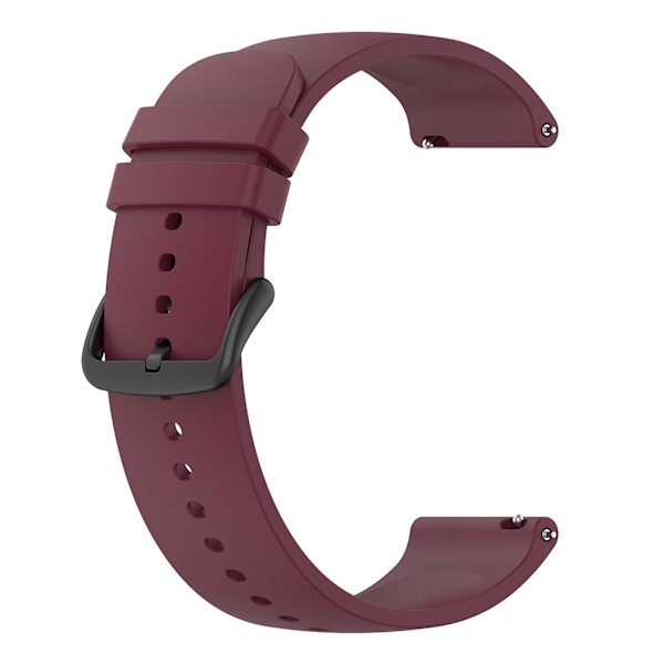Samsung Galaxy Watch 5 Pro 45mm/Huami Amazfit Bip 3/3 Pro -silikoniranneke 20mm säädettävä rannehihna Wine Red Black Buckle