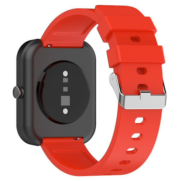 Silikoneurrem til Garmin Venu/Venu 2 Plus/Venu Sq/Venu Sq 2, 20mm urrem med sølvfarvet spænde i rustfrit stål Red