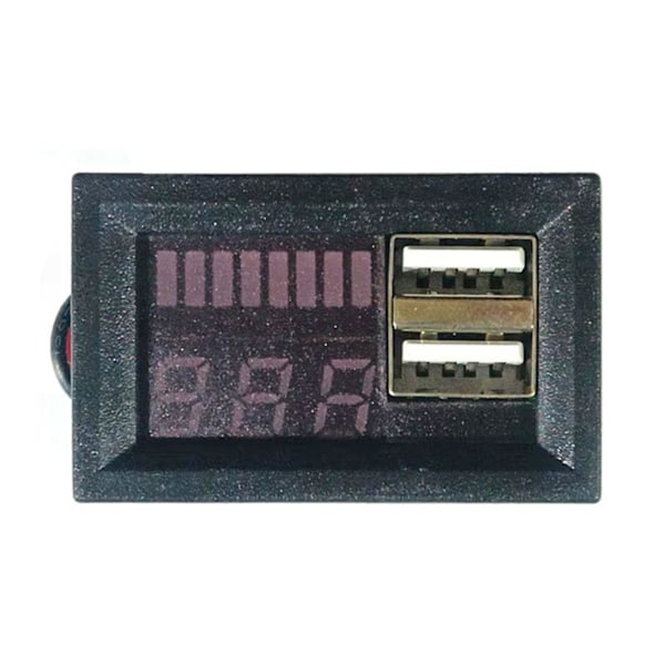 Dubbel USB Snabb Billaddare Uttag Strömuttag Adapter LED Voltmeter 12v Red